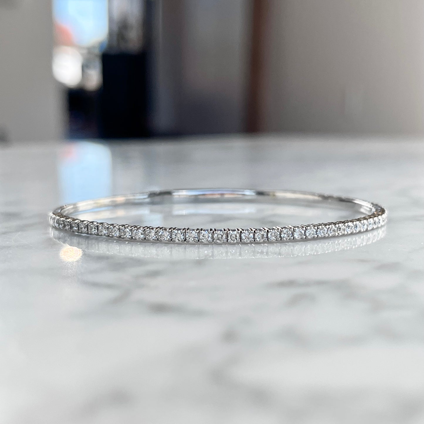 Flexible Diamond 4-Prong Bangle Bracelet 1.00CTW