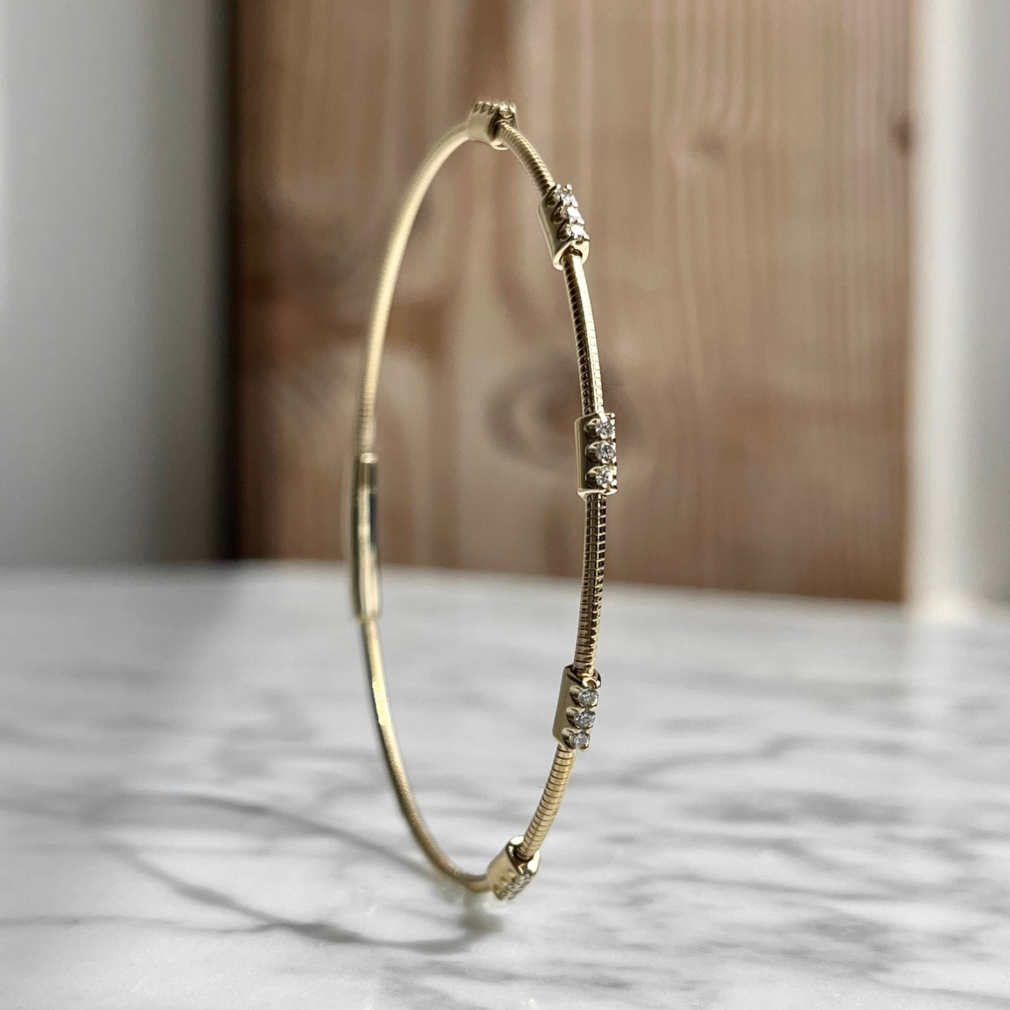 14K Gold Flexible Diamond Bracelet