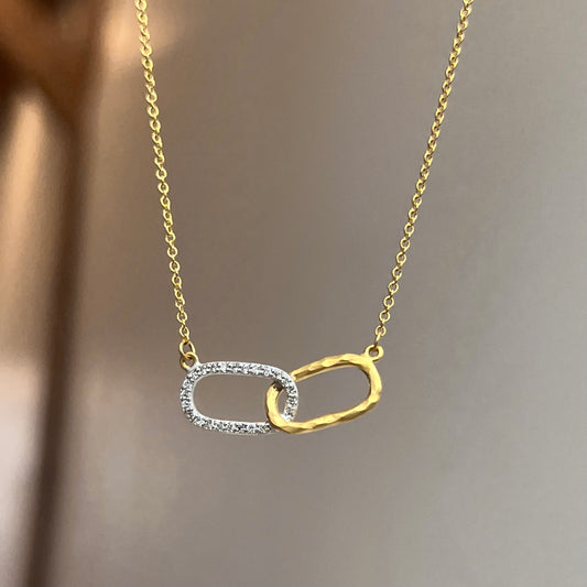 14K Yellow Gold Double Paperclip Necklace