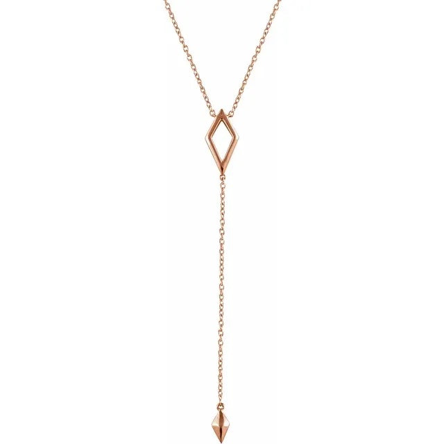 14K Gold 16-18inch Modern "Y" Necklace