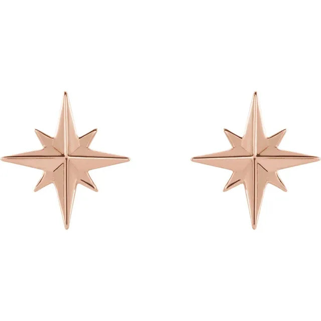 14K Gold Star Earrings