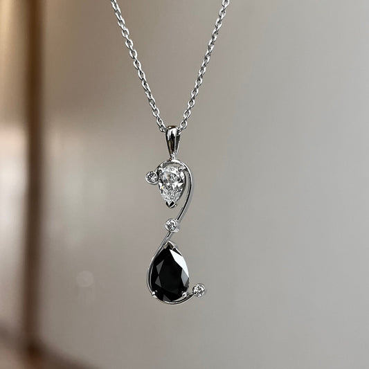 Platinum Natural Black Diamond Necklace