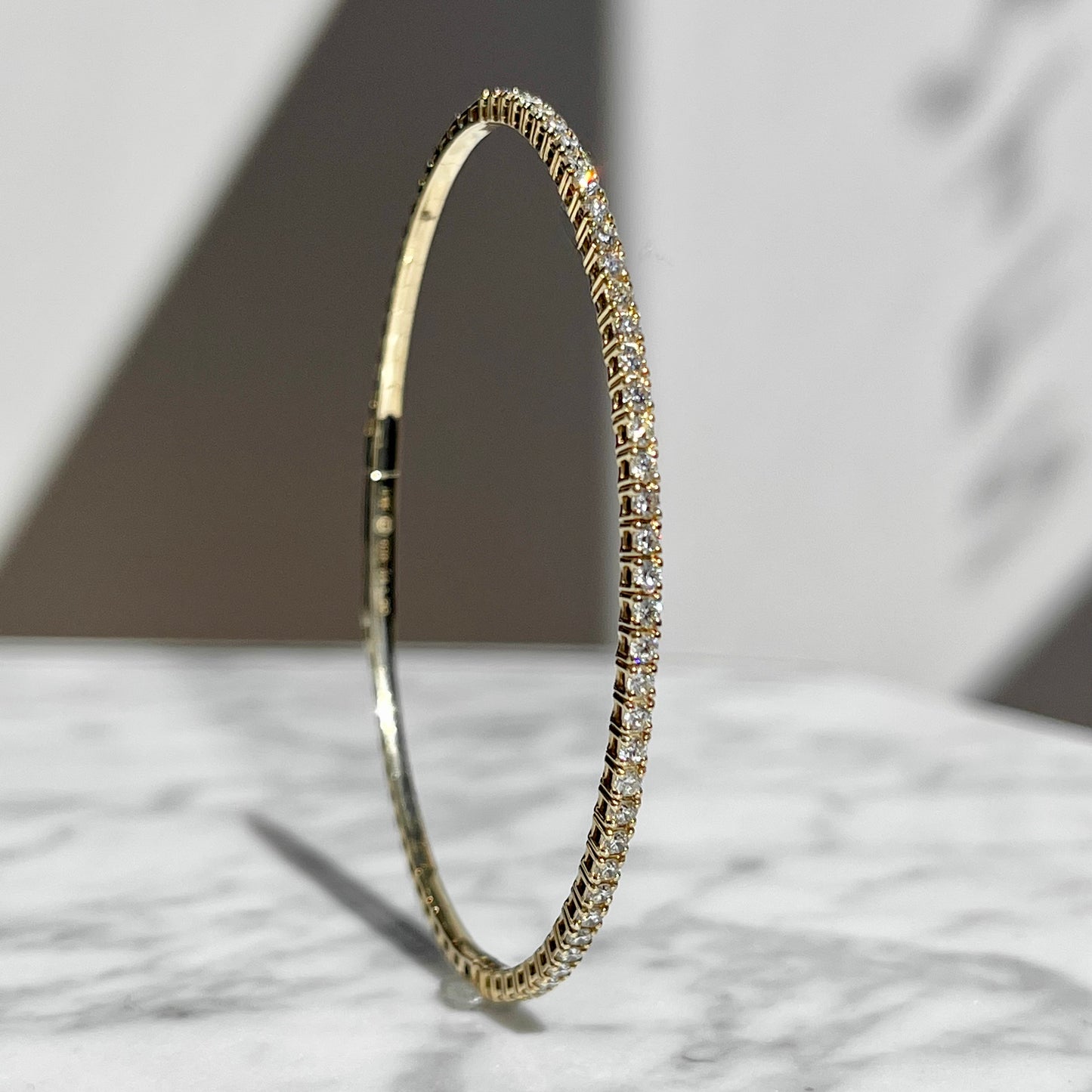 Flexible Diamond 4-Prong Bangle Bracelet 1.00CTW