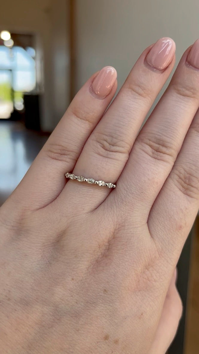 Marquise Single Prong Diamond Band