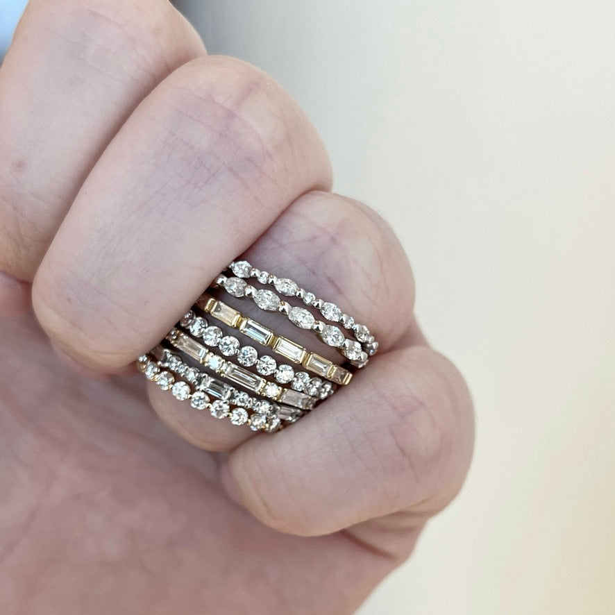 Marquise Single Prong Diamond Band