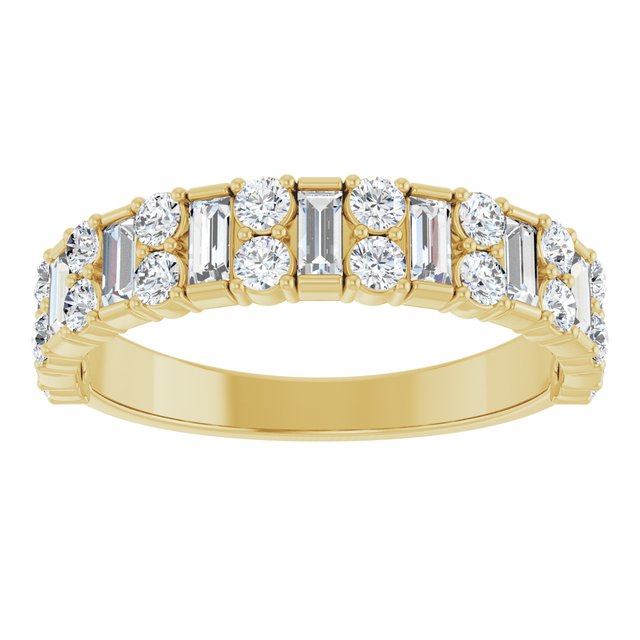 Baguette and Round Alternating Diamond Band 9/100CTW