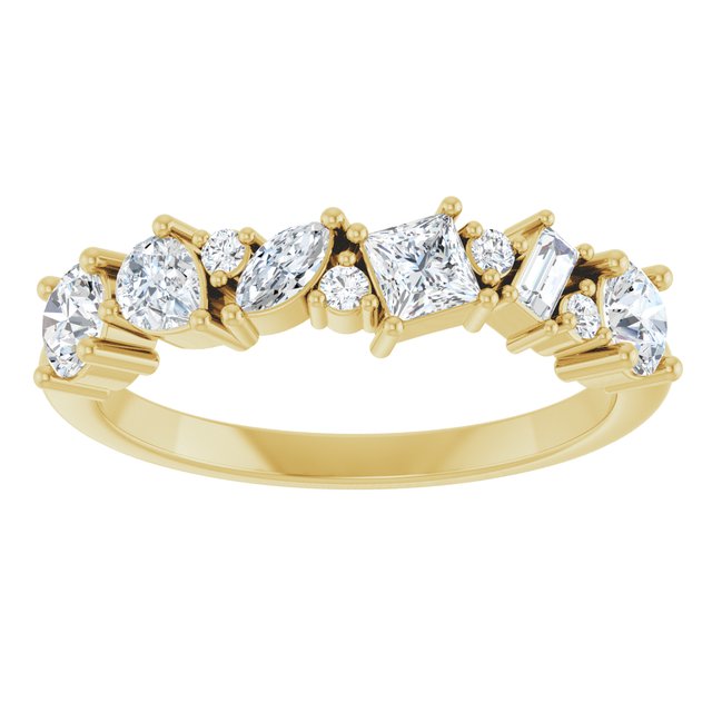 14K Gold Multi-Shape Stackable Wedding Band 7/8CTW