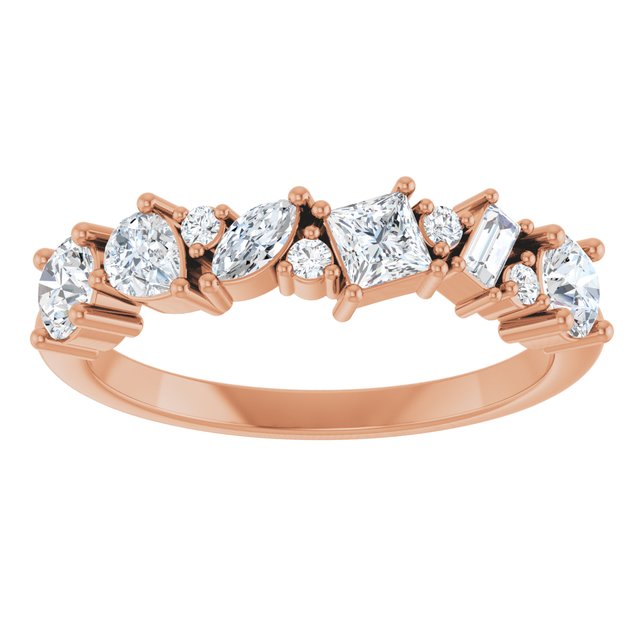 14K Gold Multi-Shape Stackable Wedding Band 7/8CTW