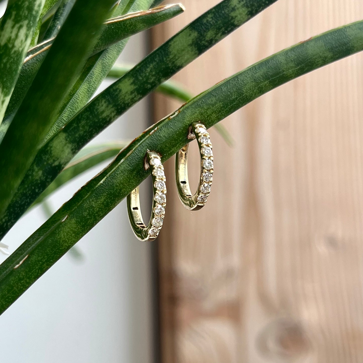 14K Yellow Gold "Huggie" Hoop Earrings