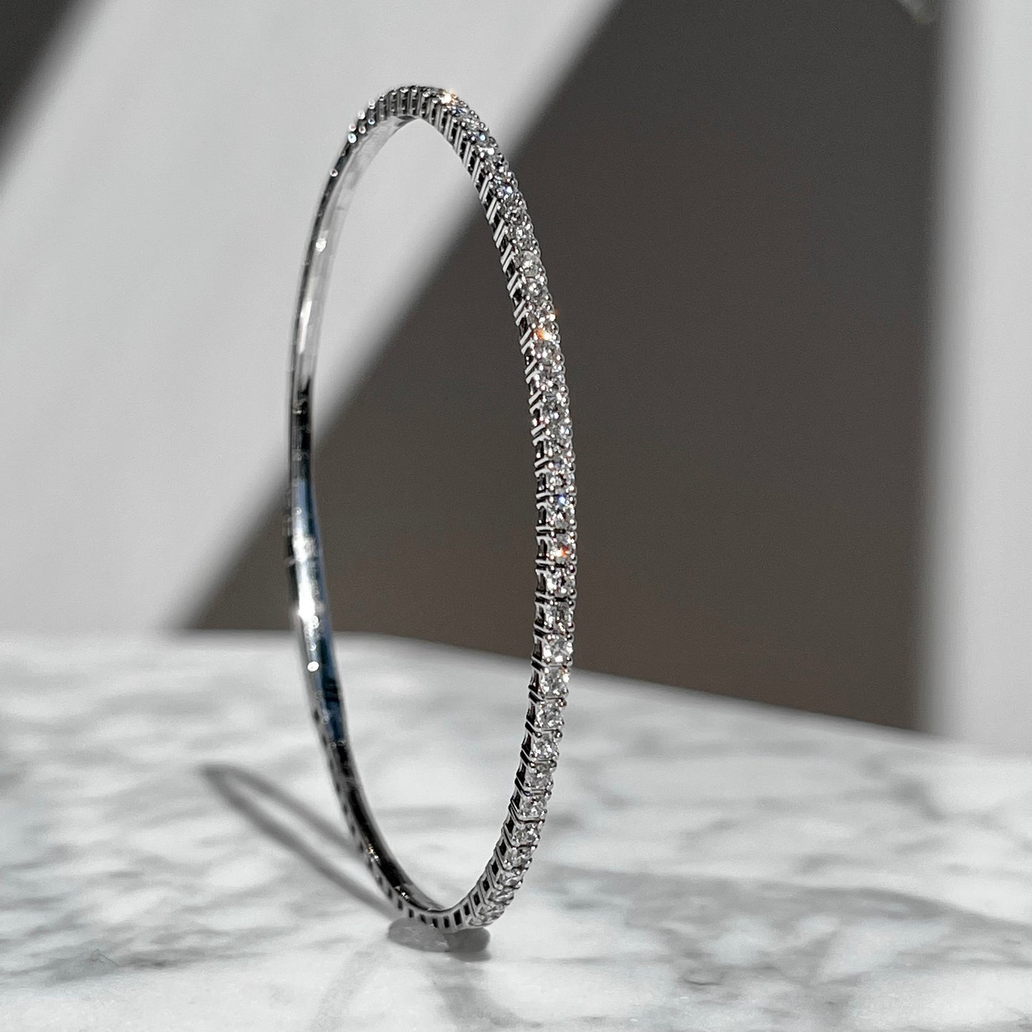 Flexible Diamond 4-Prong Bangle Bracelet 1.00CTW