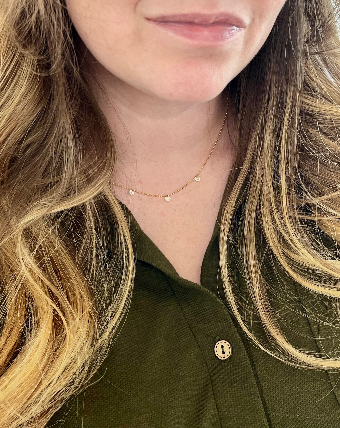 14K Triple Quarter Carat Diamond Floating Diamond Necklace 75/100CTW