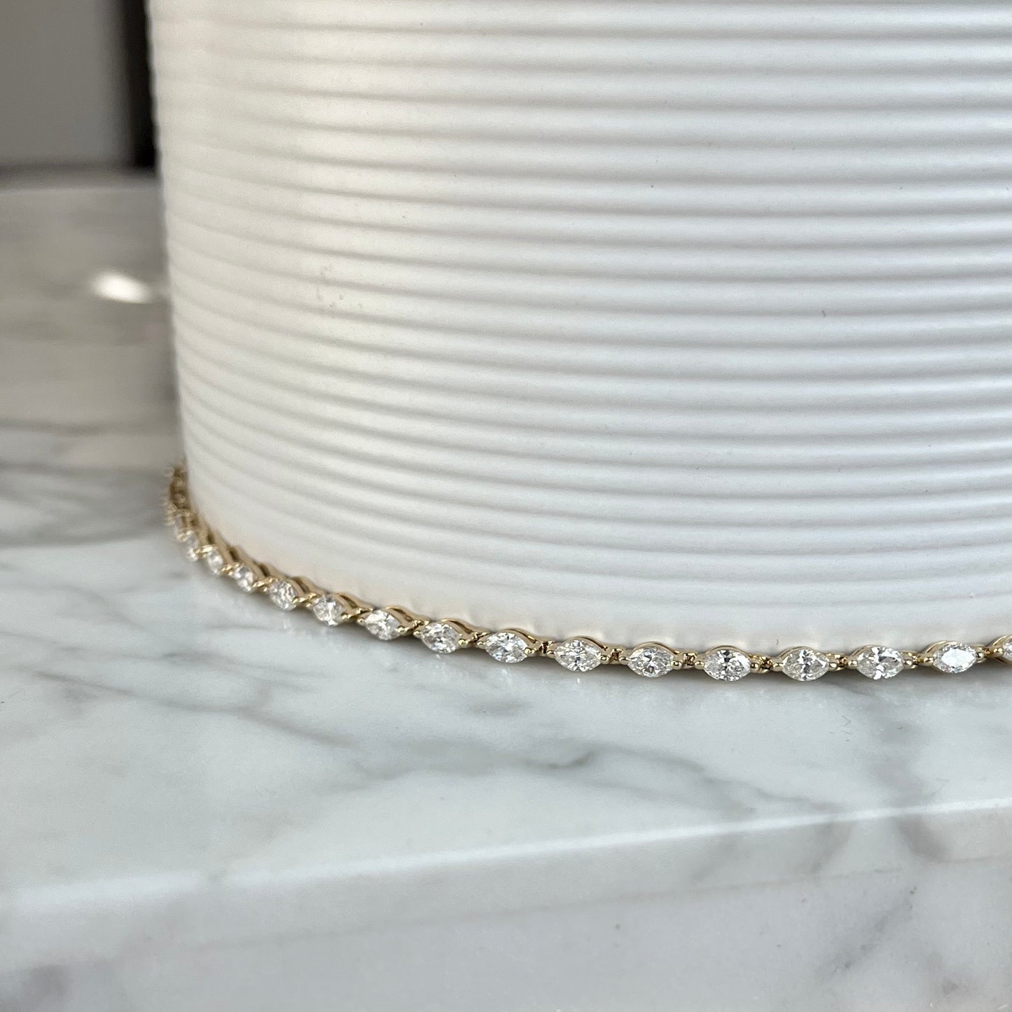 14K Yellow Gold Single Prong Marquise Bracelet 3.10CTW