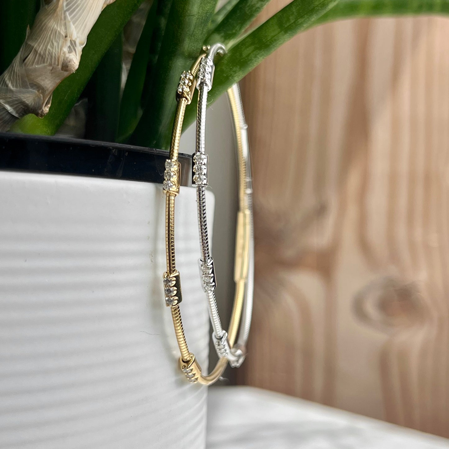 14K Gold Flexible Diamond Bracelet