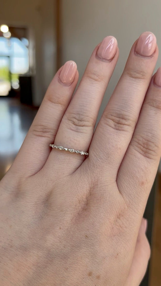 Marquise and Round Diamond Stackable Band 1/4CTW