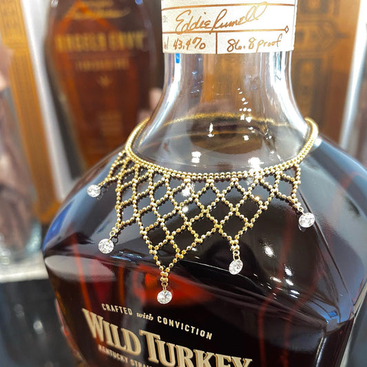 14K Yellow Gold Floating Diamond 5 stone Bib Necklace 60/100CTW