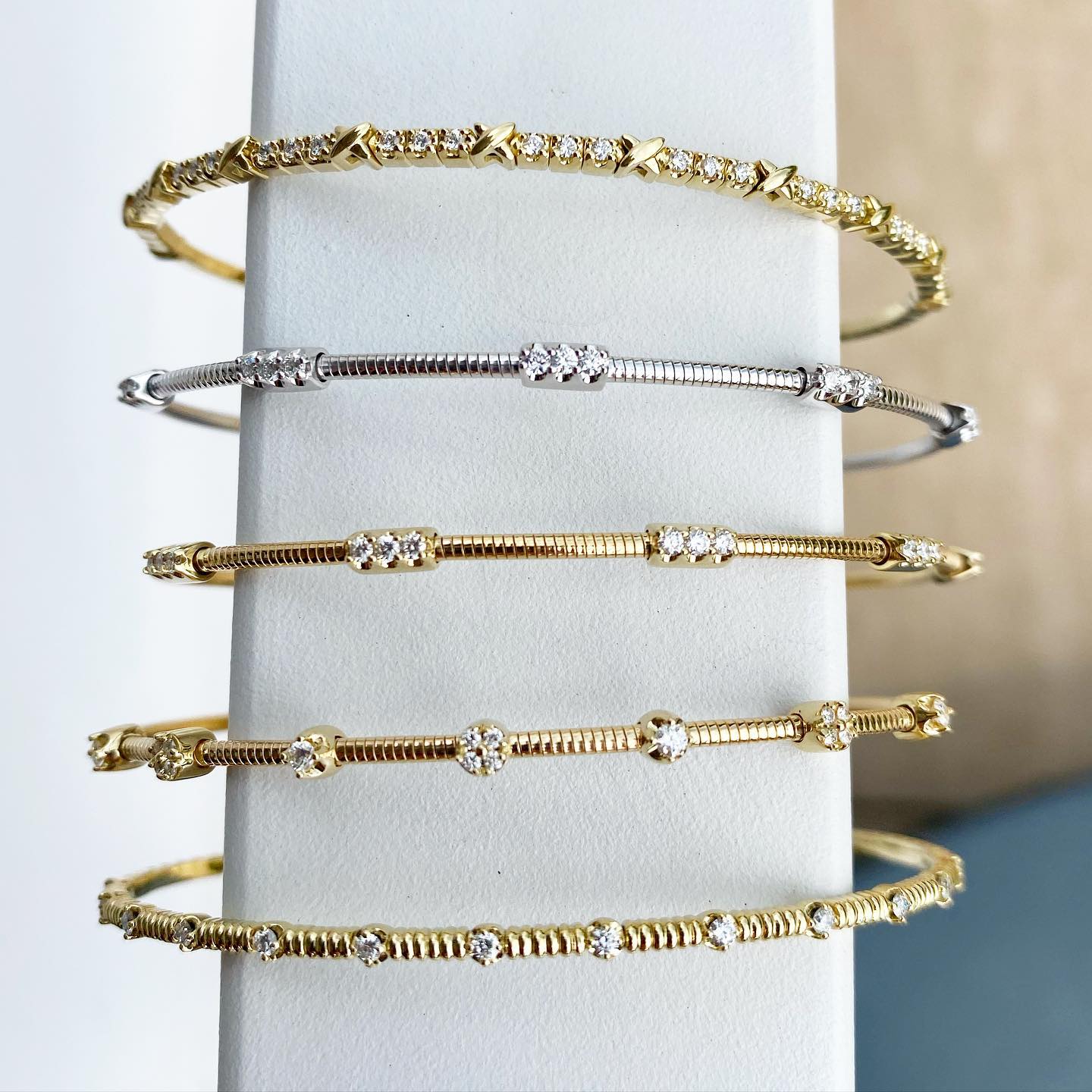 14K Gold Flexible Diamond Bracelet