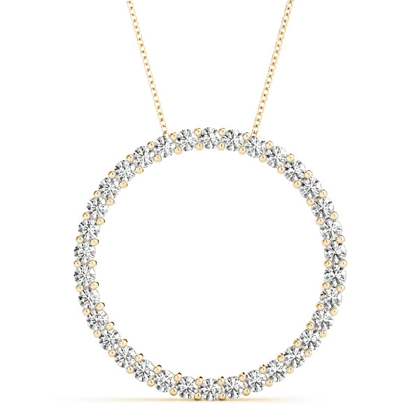 Round Brilliant Cut Diamond Circle Necklace