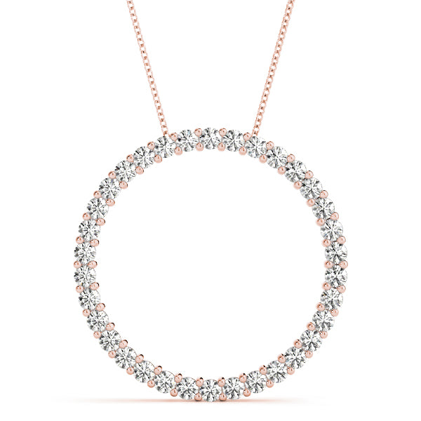 Round Brilliant Cut Diamond Circle Necklace