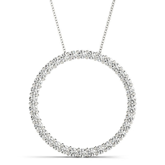 Round Brilliant Cut Diamond Circle Necklace