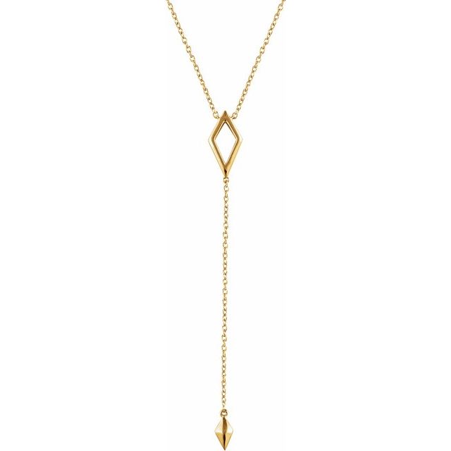 14K Gold 16-18inch Modern "Y" Necklace