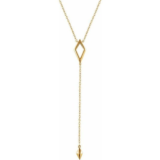 14K Gold 16-18inch Modern "Y" Necklace