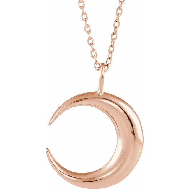 14K Moon Pendant