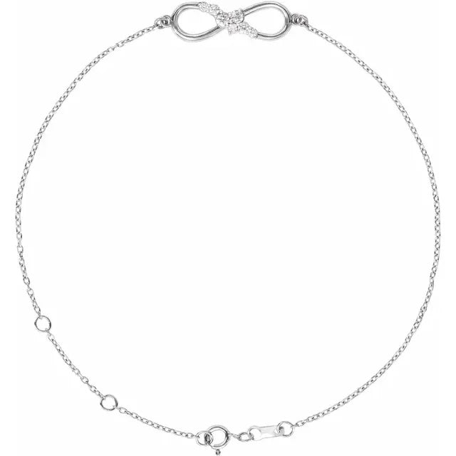 14K Yellow 1/8 CTW Diamond Infinity 6 1/2-7 1/2" Bracelet