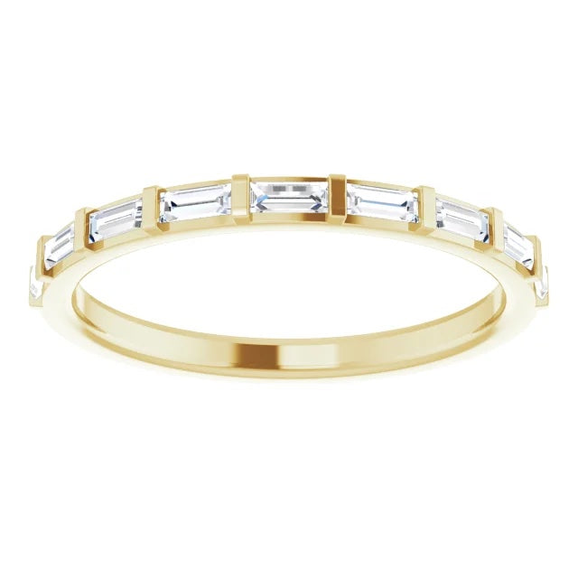 14K White 3/8 CTW Diamond Straight Baguette Anniversary Band