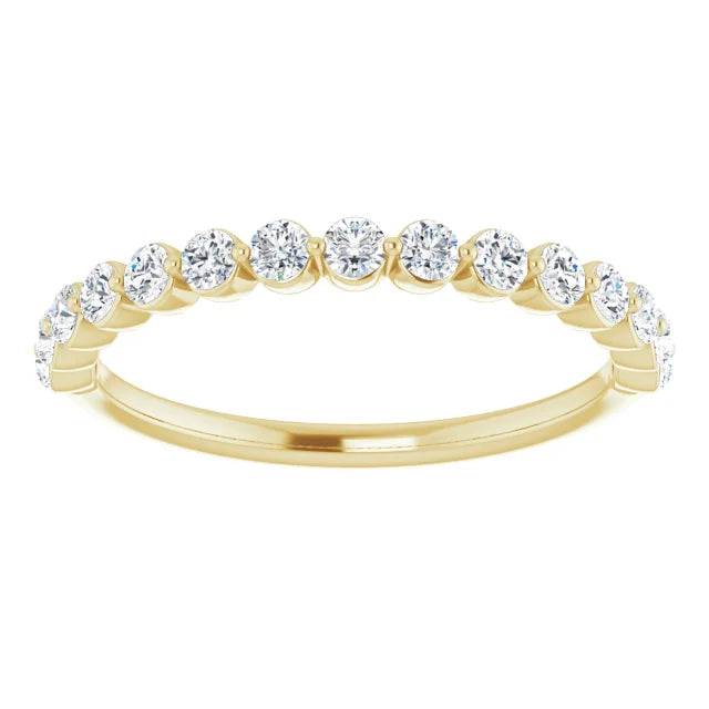 Natural Diamond Single Prong Wedding Band