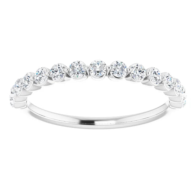 Natural Diamond Single Prong Wedding Band