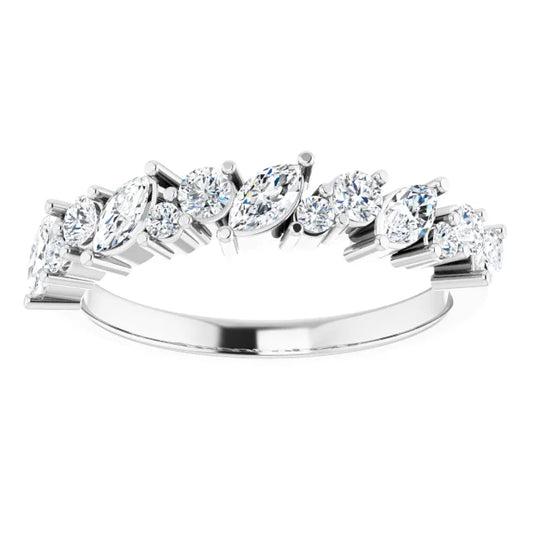 Marquise and Round Diamond Band 3/4CTW
