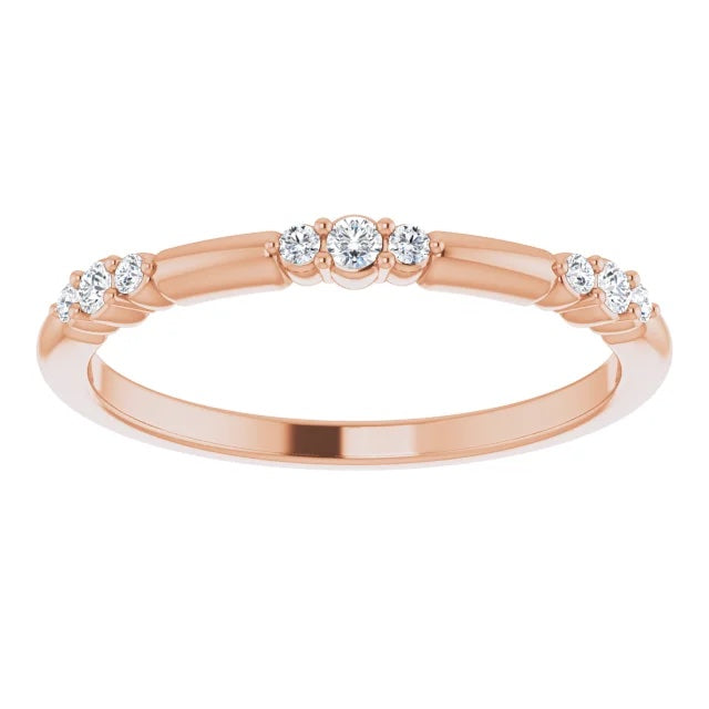 14K Diamond Stackable Band 08/100CTW