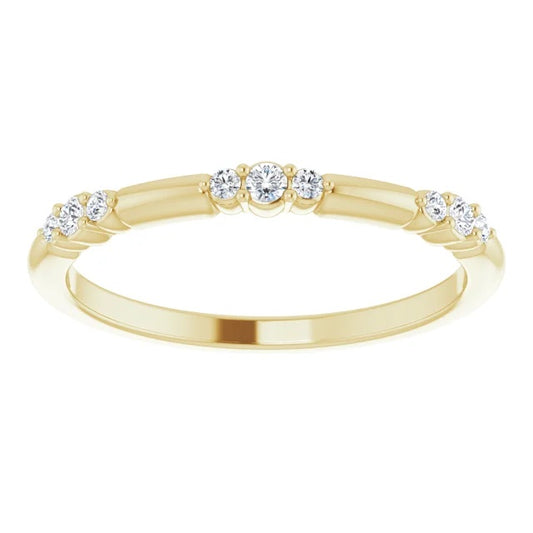 14K Diamond Stackable Band 08/100CTW