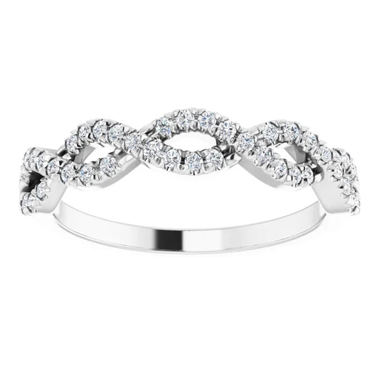 Twisted Diamond Stackable Wedding Band 1/6CTW
