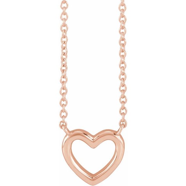 14K Open Heart Necklace
