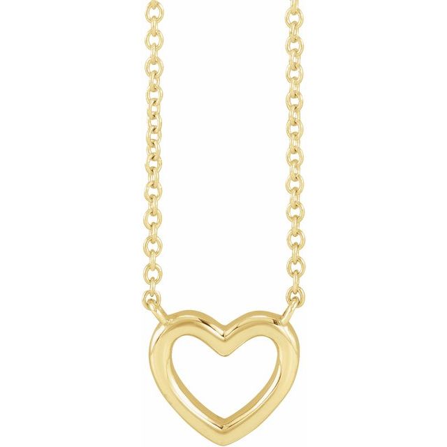 14K Open Heart Necklace