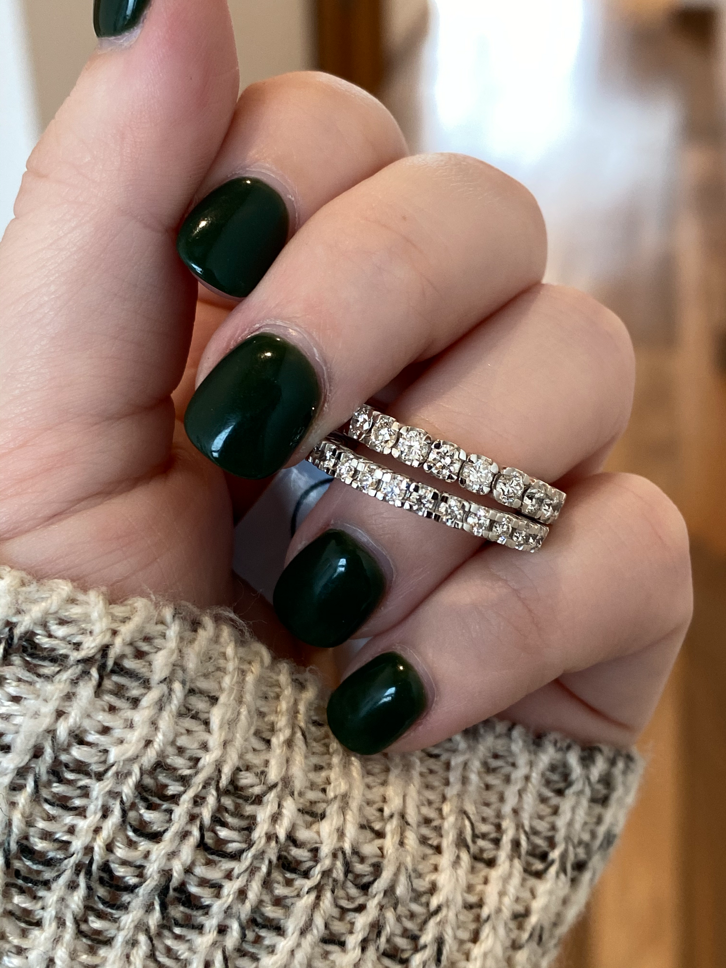 14K White Gold Diamond Flexible Eternity Bands