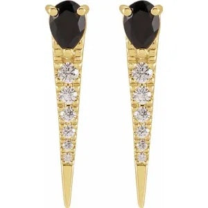 14K Pear Shape Diamond Spike Stud Earrings Approx. 44/100CTW