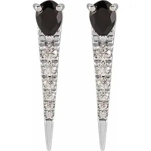 14K Pear Shape Diamond Spike Stud Earrings Approx. 44/100CTW
