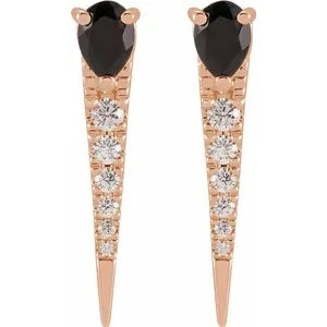 14K Pear Shape Diamond Spike Stud Earrings Approx. 44/100CTW