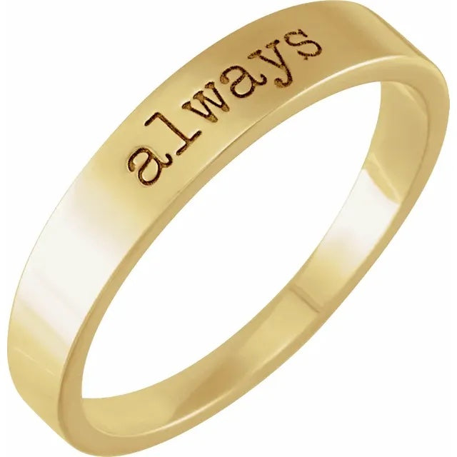 14K Gold Stackable Love Notes Ring