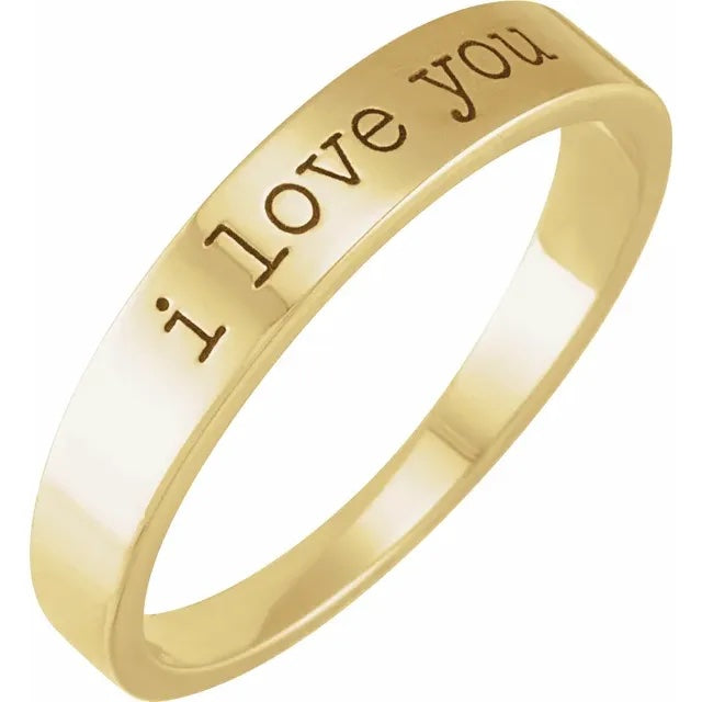14K Gold Stackable Love Notes Ring