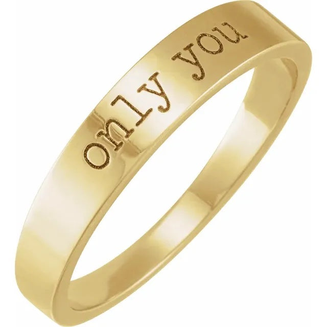 14K Gold Stackable Love Notes Ring
