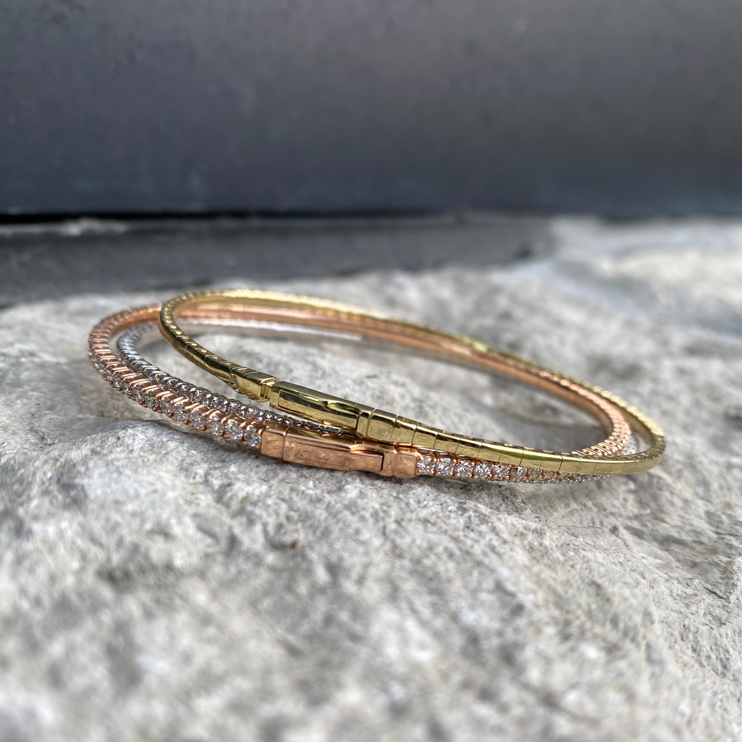 14K Yellow Gold Diamond Flex Bracelet 1.07CTW