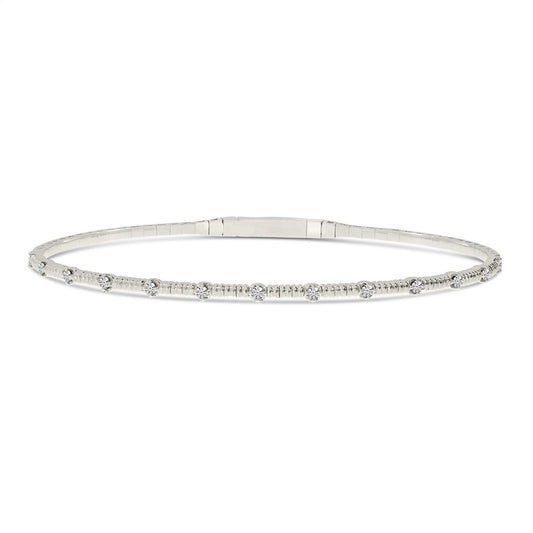 14K Flexible Diamond Bangle Bracelet 19/100CTW