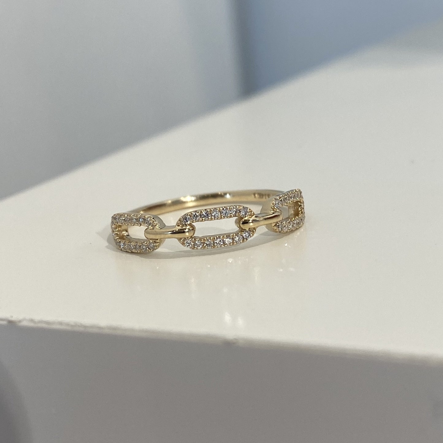 Triple Diamond Chain Link Ring 1/6CTW