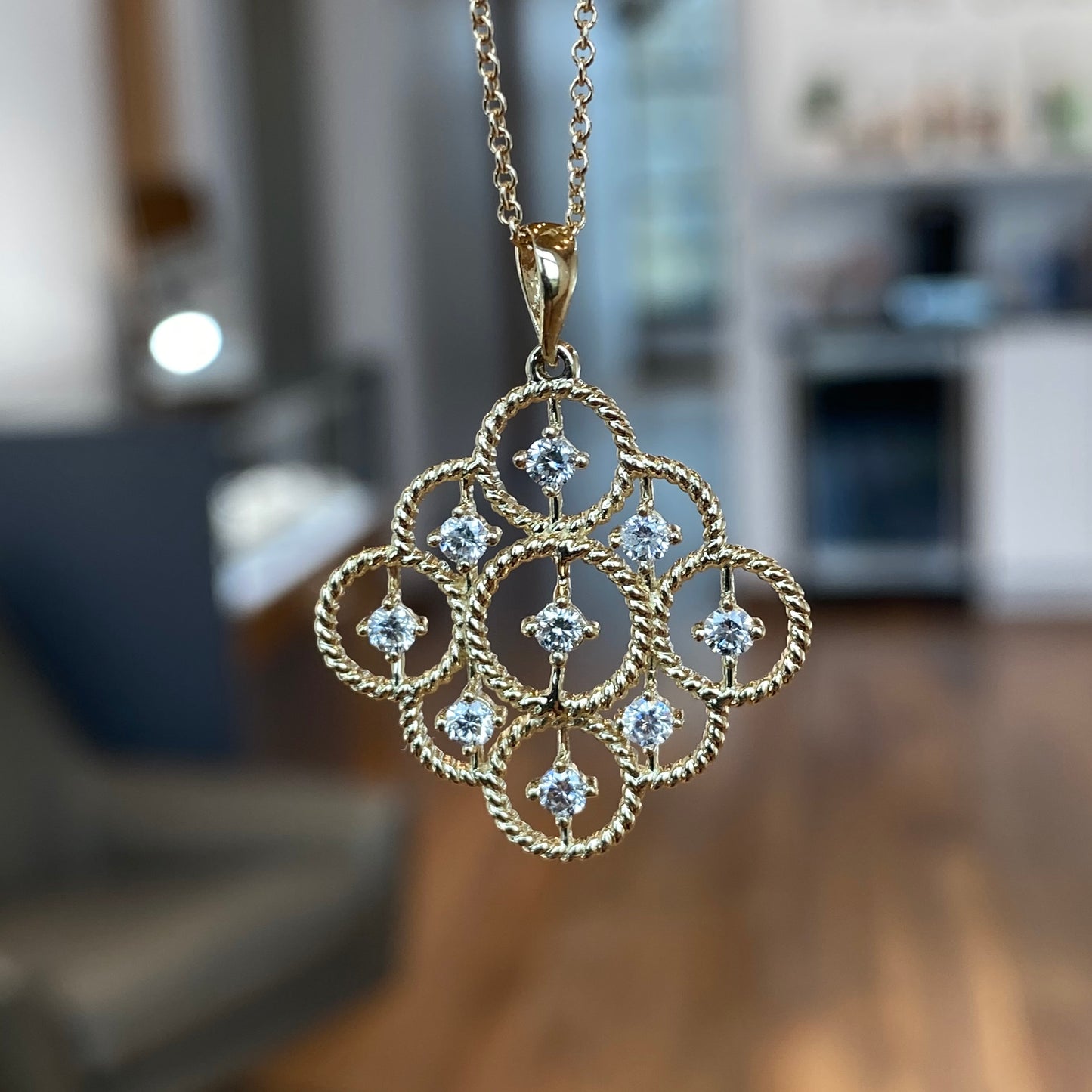 14K Modern Diamond Necklace