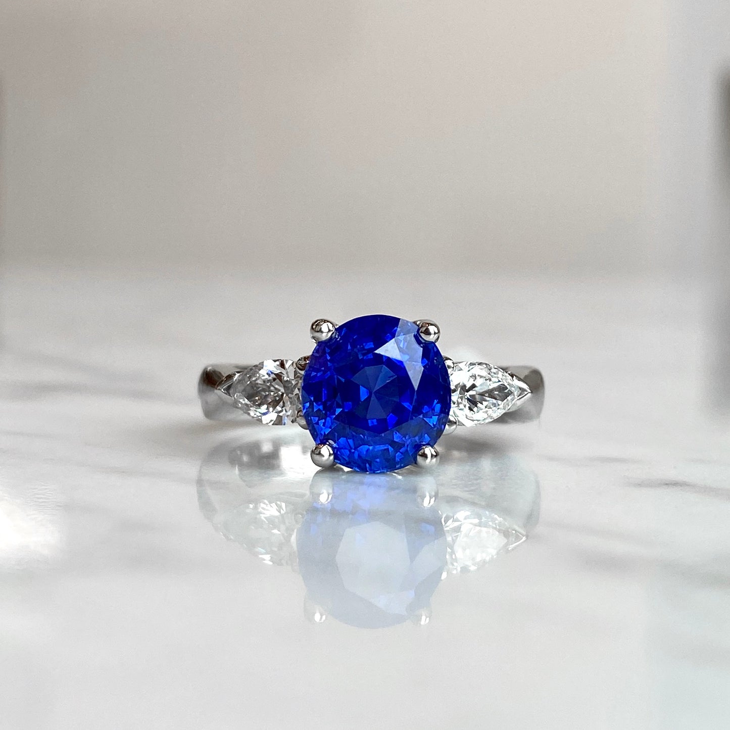 Natural No Heat Burmese Blue Sapphire and Diamond Ring 4.21CTR GIA, AGL, GUBLIN Reports