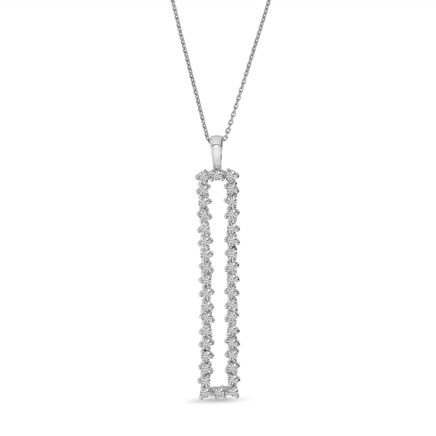 14K Vertical Diamond Bar Pendant 38/100CTW