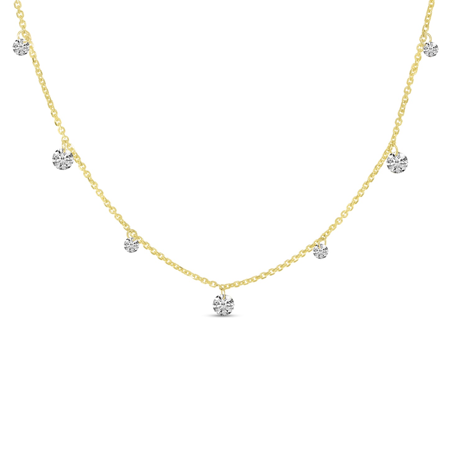 14K Floating Diamond 7-Stone Necklace 65/100CTW